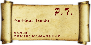 Perhócs Tünde névjegykártya
